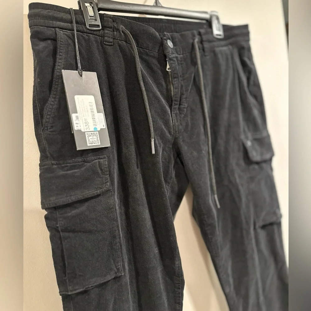 Mason's Forte Dei Marmi Men’s Black Corduroy Chile Jogger Cargo Pants Size52 NWT